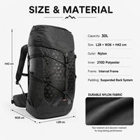 Sac à dos de camping personnalisé 30L avec cadre interne, confortable pour la randonnée, avec système de dos suspendu