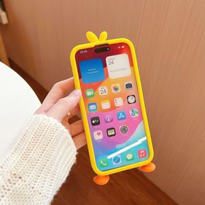Custodia per telefono in silicone a forma di simpatico anatroccolo giallo, <span class=keywords><strong>cover</strong></span> protettiva morbida compatibile con <span class=keywords><strong>iPhone</strong></span> <span class=keywords><strong>11</strong></span> 12 13 14 <span class=keywords><strong>Pro</strong></span> Max 15 16 <span class=keywords><strong>Pro</strong></span> - Product Image 2