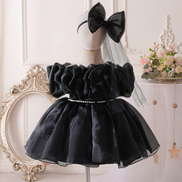 Robe d'été plissée sans manches en dentelle florale pour bébé fille, style princesse, ODM