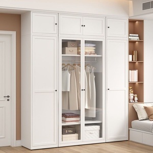 Armoire en acier à 4 portes pour chambre à coucher <span class=keywords><strong>avec</strong></span> étagères intérieures et cintre Mobilier de bureau <span class=keywords><strong>avec</strong></span> fonction de rangement - Product Image 3