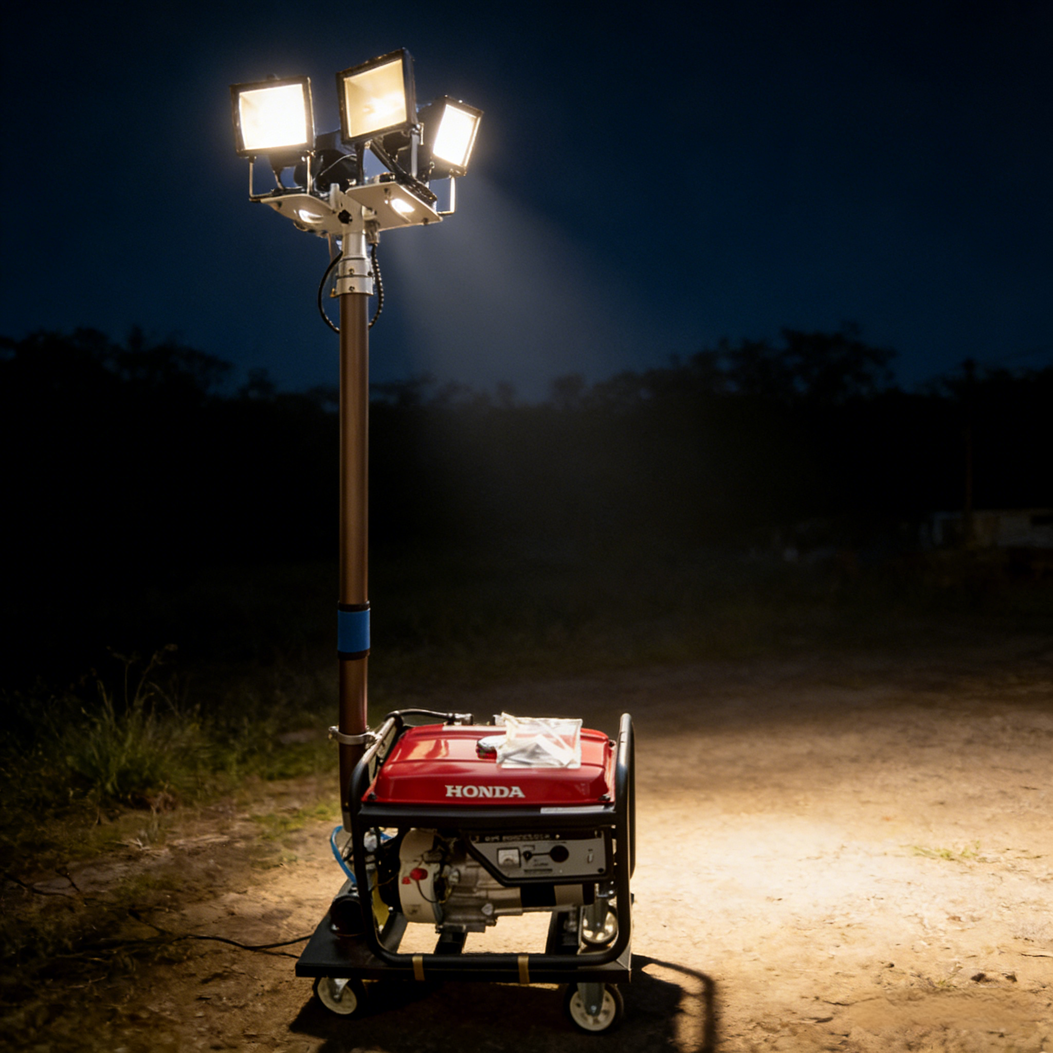 Mobile Landscape & Garden Light Tower for Gasoline IP65 White with 360 Beam Angle