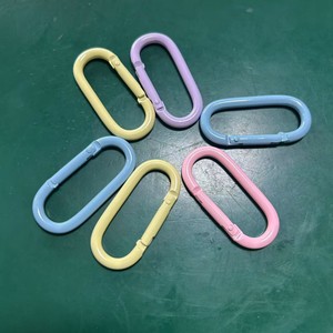 Mousqueton en alliage d'aluminium coloré macaron n°5, peint, avec clip à ressort, pour la fabrication de colliers, bracelets et accessoires de bijouterie, petit crochet - Product Image 2