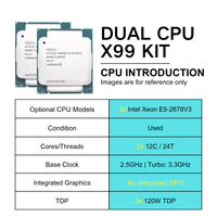 Nouvelle carte mère PANDL X99-2D41 E-ATX 8X DDR4 ECC RAM, ensemble Intel Dual Xeon E5 2678 V3, carte mère X99, combo double processeur, kit Xeon X99