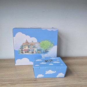 Cloud <span class=keywords><strong>Café</strong></span> Series Ensemble d'emballage imprimé nuage bleu Sacs en papier Coffrets cadeaux et boîtes à emporter pour boulangerie <span class=keywords><strong>Café</strong></span> Dessert Marque - Product Image 3