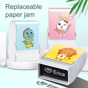 Sceau nominatif personnalisé pour enfants, <span class=keywords><strong>tampon</strong></span> flash pour élèves, autocollant nominatif en plastique imperméable pour vêtements de maternelle, cadeau Montessori, jouet pour bébé - Product Image 1