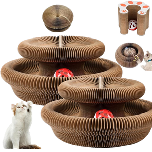 Interactive Magic Foldable fisarmonica graffiatore materiale di carta durevole palla campana Set interattivo magico organo gatto intelligente palla - Product Image 1