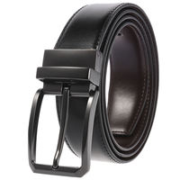LY35-ZZ4026-1 Nouvelle ceinture décontractée pour homme avec boucle à ardillon, logo personnalisé, boucle à ardillon en alliage, boucle réversible, sangle noire en cuir de vachette