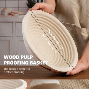 Juego <span class=keywords><strong>de</strong></span> 2 cestas <span class=keywords><strong>de</strong></span> fermentación <span class=keywords><strong>de</strong></span> pan <span class=keywords><strong>de</strong></span> <span class=keywords><strong>pulpa</strong></span> <span class=keywords><strong>de</strong></span> <span class=keywords><strong>madera</strong></span>, redondas <span class=keywords><strong>de</strong></span> 9 pulgadas, <span class=keywords><strong>de</strong></span> 2.2 lb, para masa madre, con forro, antiadherentes, para masa - Product Image 2
