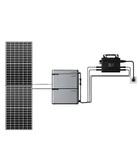 Popular almacenamiento solar energía 800W PV balcón 1600W sistema de energía solar VDE Certificado en red conjunto completo sistema de panel solar