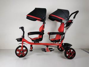 Xe đẩy đôi cho trẻ sơ sinh và trẻ mới biết đi, ba bánh xe xe đẩy em bé, giỏ lưu trữ cực lớn tuổi 1-7 tuổi cho trẻ em - Product Image 3