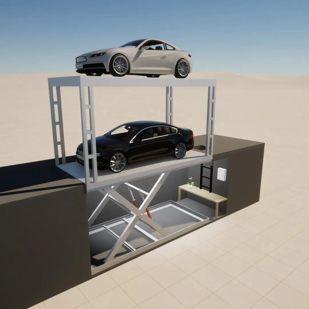 4 ton 5 ton idraulico doppio piano auto tavolo parcheggio forbice auto tavolo ascensore auto