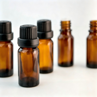 Flacon compte-gouttes en verre ambré de 10 ml pour huiles essentielles avec bouchon inviolable