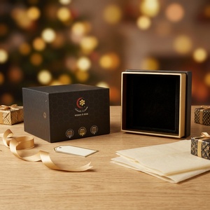 Premium Rigid <b>Gift</b> Cardboard <b>Box</b> with Black Customizable <b>Large</b> Size Square Eco-friendly 100% Biodegradable <b>Gift</b> Cardboard - Product Image 2