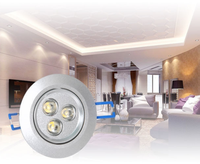 Spots encastrés LED, luminaires de plafond LED, spots domestiques à trois faisceaux, appliques murales réglables à 3 watts avec rendu des couleurs élevé
