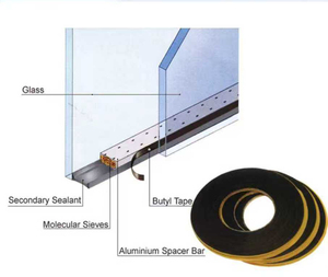 Accessoires pour portes et fenêtres, accessoires pour vitrage isolant non pliables, barre d'espacement en aluminium avec bande <span class=keywords><strong>de</strong></span> butyl - Product Image 2