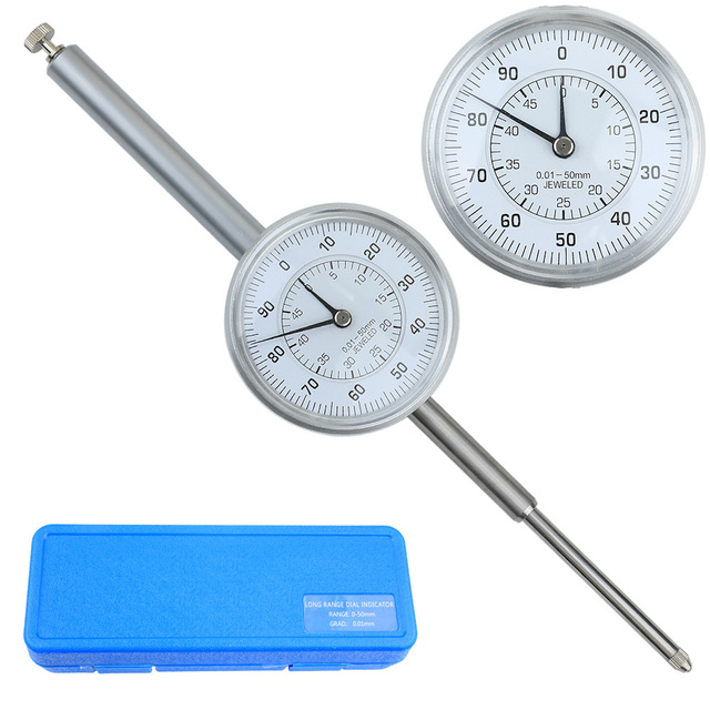 Hengliang High-Precision White Dial Indicator Gauge All Copper Gear Shock-Absorbing Belt for Drilling Mechanical Dial Indicator