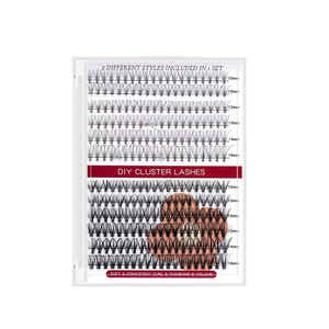 Kit <span class=keywords><strong>di</strong></span> Ciglia a Ciuffi Voluminosi con Logo Personalizzato, Semi-Fatte a Mano, Morbide, Ricciolo Uniforme, Fascia in Cotone Nero, Spessore 30D/40D/50D - Product Image 4