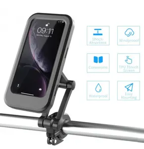 Support de téléphone de vélo étanche 360 degrés universel TPU écran tactile moto support Mobile pour iPhone support de téléphone de vélo