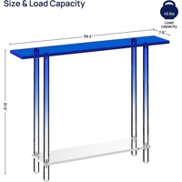 Table console étroite moderne en acrylique transparent, pliable, facile à assembler, pour l'entrée d'hôtel, la salle à manger, la chambre à coucher, le salon
