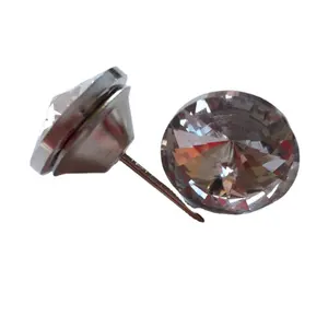 25mm kristal döşeme çivi düğmeleri beyaz elmas Tacks çiviler Pins yumuşak çanta kanepe duvar dekorasyon mobilyası Rhinestone fabrika