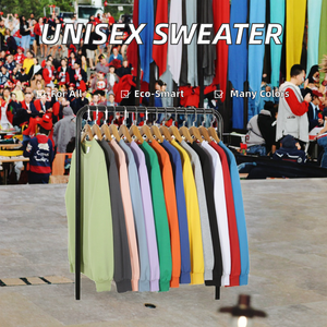 Suéter de Punto Ecológico para Otoño e Invierno, Bordado, Sólido, Delgado, de Poliéster/Algodón, de Manga Larga, para Hombre y Mujer - Product Image 2