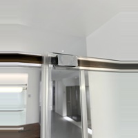 Porte de douche coulissante moderne FUSA en verre trempé de 6 mm, 1 porte et 2 panneaux fixes, paroi de douche pour projets hôteliers OEM