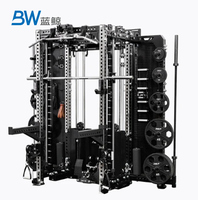 BW 3D Smith Machine Multi-fonctionnelle, Cage de musculation, Équipement de fitness commercial avec système de tirage par câble intégré pour entraînement de force