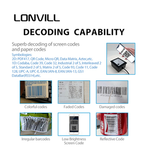 معدات محطة الخدمة الذاتية LONVILL يدمج رمز الشاشة عالية الكثافة التعرف على الباركود جزءا لا يتجزأ ماسح الباركود - Product Image 4