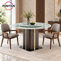 Table à manger ronde moderne en marbre, plateau en pierre de luxe, mobilier de salle à manger, projet hôtelier, directement de l'usine