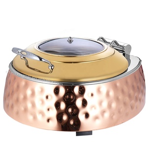 XINGPAI autres fournitures d'hôtel et de restaurant en acier inoxydable 201 <span class=keywords><strong>buffet</strong></span> doré chauffe-plats ronds à vendre - Product Image 2