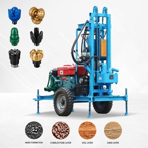 Machine de forage de puits d'eau hydraulique portable, sur roues, à moteur diesel, pour forage de puits, petite machine de forage d'eau - Product Image 2