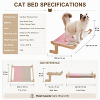 Lit pour chat suspendu à la fenêtre, hamac en bois, tapis respirant et chaud pour chat, nid pour animaux de compagnie, salon intérieur pour chats