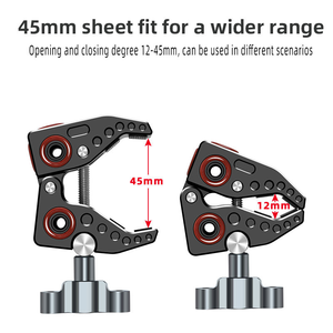 Pince crabe en alliage d'aluminium pour <span class=keywords><strong>vlog</strong></span>, avec pas de vis 1/4 et 3/8, griffe porte-accessoire, logo laser personnalisé, échantillon rapide pour DSLR, stabilisateur, trépied, support d'éclairage, Inst 360 - Product Image 2