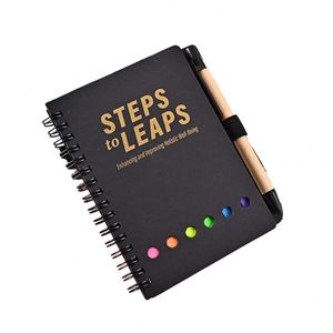 Custom A4/<b>A5</b>/A6 <b>Notebook</b> with Spiral Binding Leather Cover and Pen Slot Features Custom Logo Memo Pad Wholesale Diaries - Product Image 1