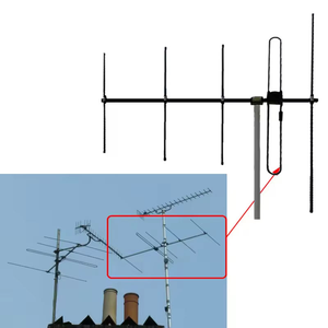 Antenne de communication Yagi YV5 VHF 136-174 MHz à 5 éléments, argentée et noire, amplificateur de signal de diffusion TV en aluminium - Product Image 1