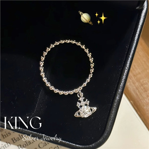 แหวนเงินแท้ Saturn Fantasy S925 ประดับมงกุฎเพชรซิคอน สำหรับผู้หญิง สวมใส่ได้ทุกวัน - Product Image 2