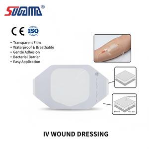 Apósito transparente impermeable de película de PU para cánula <span class=keywords><strong>IV</strong></span>, apósito estéril para fijación de catéter médico con almohadilla absorbente estilo marco - Product Image 2