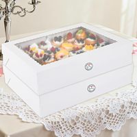 Boîte cadeau pour gâteaux à fenêtre transparente 12 cavités, boîte à cupcakes en carton alimentaire avec logo personnalisé, plusieurs tailles