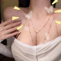 Personnalisé nouvelle mode corps chaîne collier bijoux Bikini Sexy 2024 luxe fête cristal gland strass sein corps chaîne femmes