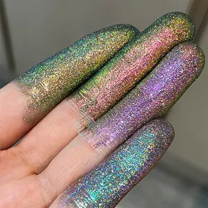 En vrac holographique caméléon laser fard à paupières maquillage pigments poudre paillettes pour le maquillage des yeux