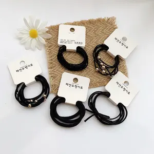 Latest china new model black rubber band Women Hair Accessories High standard basic wild elastic rubber band