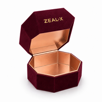 Boîtes à bijoux en velours de luxe pour colliers, boucles d'oreilles et bagues, emballage cadeau en gros
