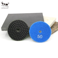 Tampon de polissage flexible LITTLE ANT pour surfaces humides, 3 pouces (80 mm), idéal pour le polissage des bords des comptoirs en granit et marbre courbes