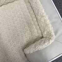 Lit pour chien et chat douillet et écologique pour l'hiver avec rembourrage en éponge, motif uni, matière en lin - Coussin de couchage confortable pour l'intérieur