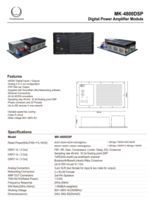 Amplificateur réseau DSP AES67 <span class=keywords><strong>4x4</strong></span> intégré à tension pleine gamme avec filtre FIR, module d'alimentation numérique 4 canaux pour Line Array - Product Image 6