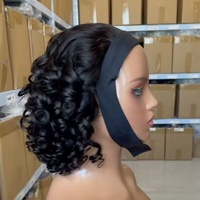 Fournisseur en gros de perruques bandeau pour cheveux brésiliens SDD, densité 250%, ondulées élastiques, sans dentelle, adaptées aux femmes noires