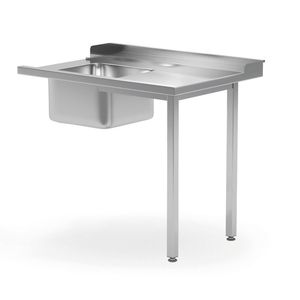 HENDI Right Side 1200x700x(H)850mm Commercial <b>Kitchen</b> Dishwasher Loading <b>Table</b> with Sink 850mm <b>High</b> - Product Image 1