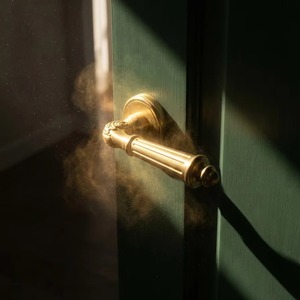Manija de Puerta en Oro Cepillado con Diseño Simétrico para Entrada de Apartamentos y Hoteles, Mecanismos de Cerradura y Herrajes - Product Image 5