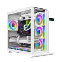 AntarcChill New Design PC Chassis Luxury Computer Gaming Case Mid Tower Curved Tempered Glass Panel ATX Game Pc Case