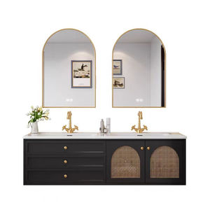 Light luxury retro <b>vanity</b> sink <b>vanity</b> arched <b>LED</b> <b>vanity</b> <b>mirror</b> wall-mounted bathroom cabinet - Product Image 5